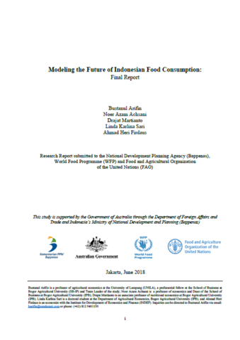 WFP/FAO Modeling The Future Of Indonesian Food Consumption, June 2018 ...